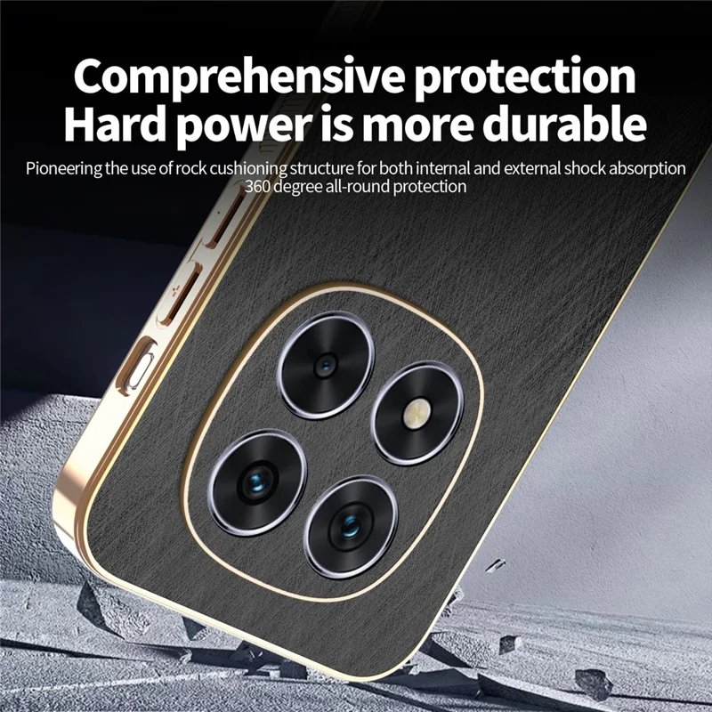 Capa KADEM para Xiaomi Redmi Note 14 Pro 4G com Textura de Seda Eletrolítica em PU + TPU - Preta