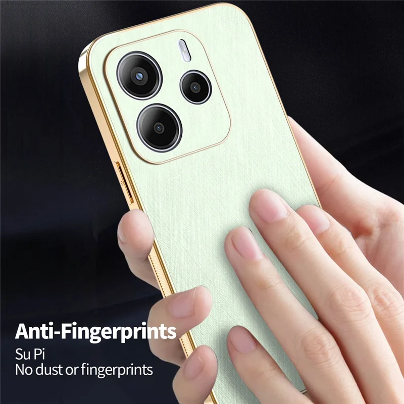 KADEM Pour Xiaomi Redmi Note 14 5G Étui Électrodéposé Texture Soyeuse PU + TPU Coque Arrière de Téléphone - Vert