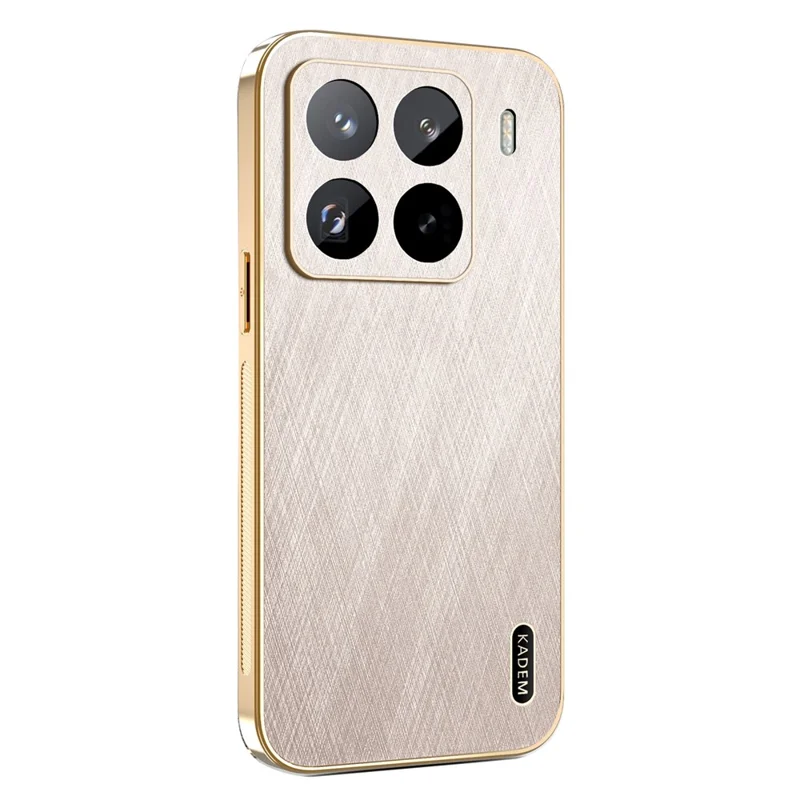 KADEM per Xiaomi 15 Pro Cover Elettroplaccato Texture di Seta PU + TPU Cover Posteriore Telefono - Oro