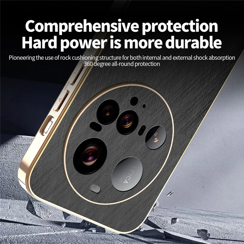 KADEM Capa para Xiaomi 15 Ultra Textura de seda eletrolítica PU + TPU Capa traseira do telefone - Preto