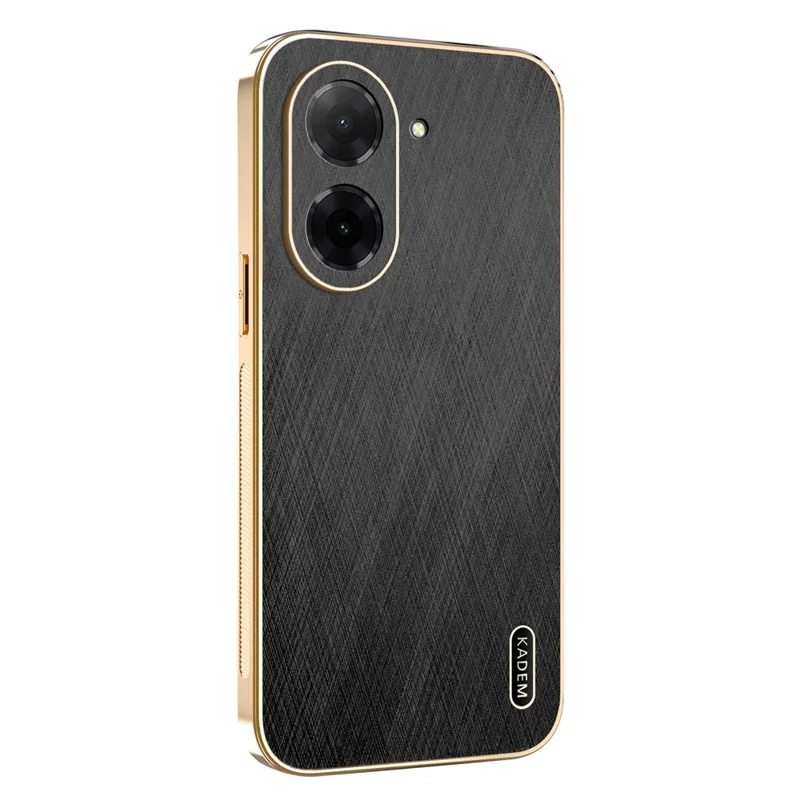 KADEM For Xiaomi Redmi A5 NFC (173.45mm) Case Electroplating Silk Texture PU + TPU Phone Back Cover - Black