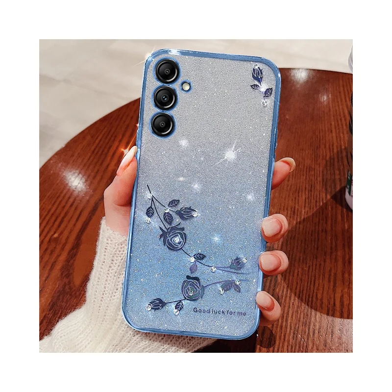 KADEM Hülle für Samsung Galaxy A26 5G Blume TPU flexibel Farbverlauf Telefonabdeckung - Blau