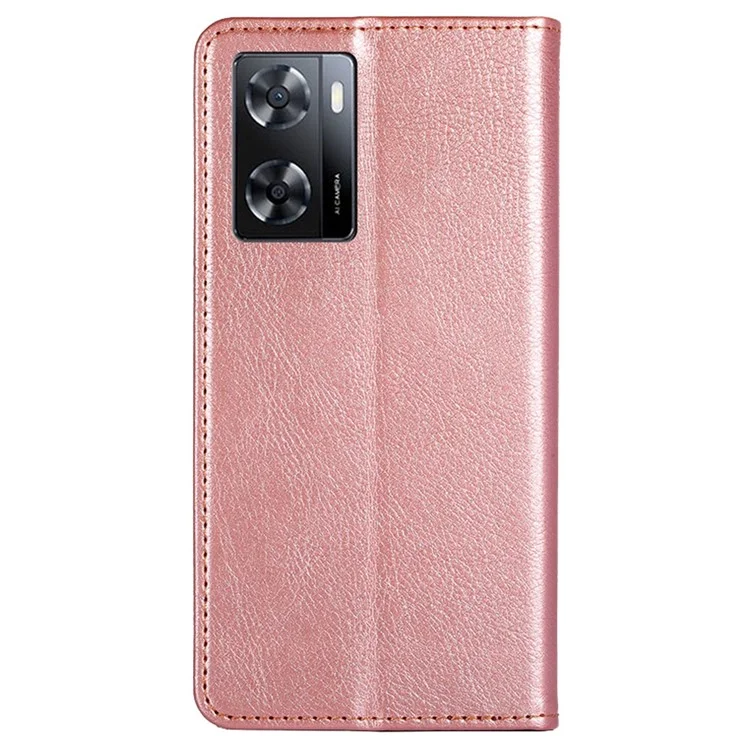 Für Oppo A57s 4G / A57e 4G PU Leder Magnetic Auto Schließung Anti-drop-hülle Telefon Brieftasche Schutzabdeckung - Roségold