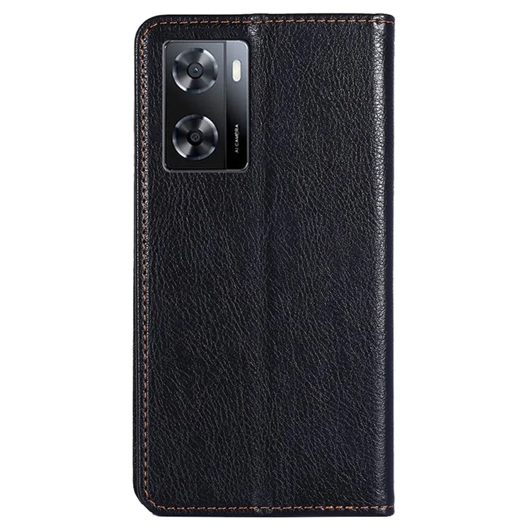 For Oppo A57s 4G / A57e 4G / A57 4G PU Leather Magnetic Auto Closing Anti-drop Case Phone Wallet Stand Protective Cover - Black