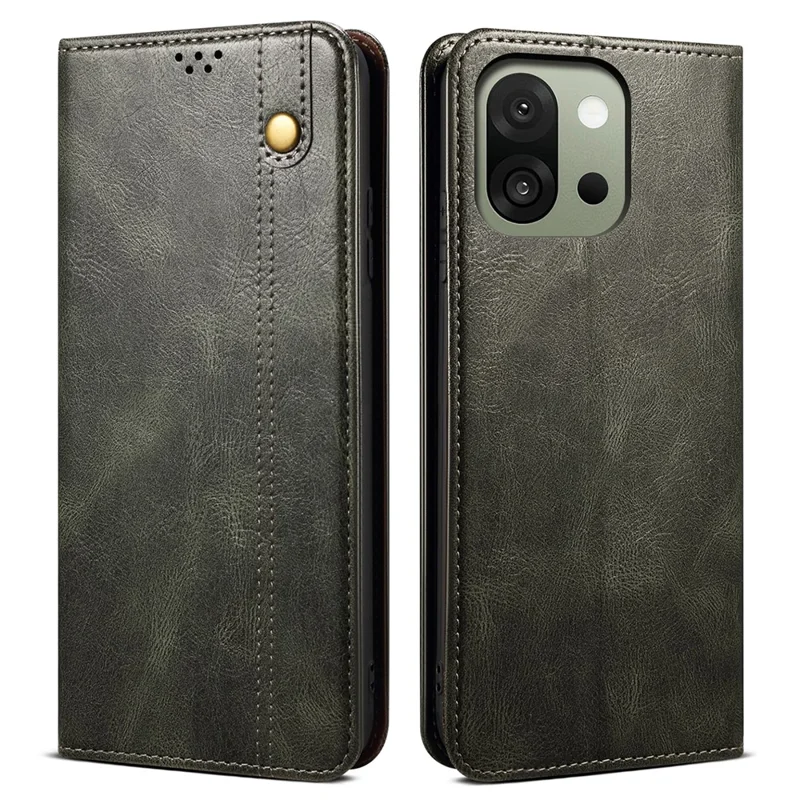 Étui pour OnePlus 13s 5G Texture Crazy Horse Cuir Ciré Portefeuille Support de Téléphone - Vert