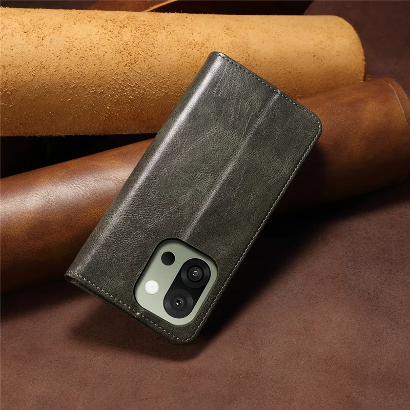 Étui pour OnePlus 13s 5G Texture Crazy Horse Cuir Ciré Portefeuille Support de Téléphone - Vert