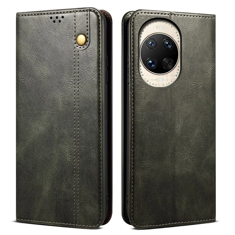 For Huawei nova 14 Ultra 5G Case Crazy Horse Texture Waxy Leather Wallet Stand Phone Cover - Green