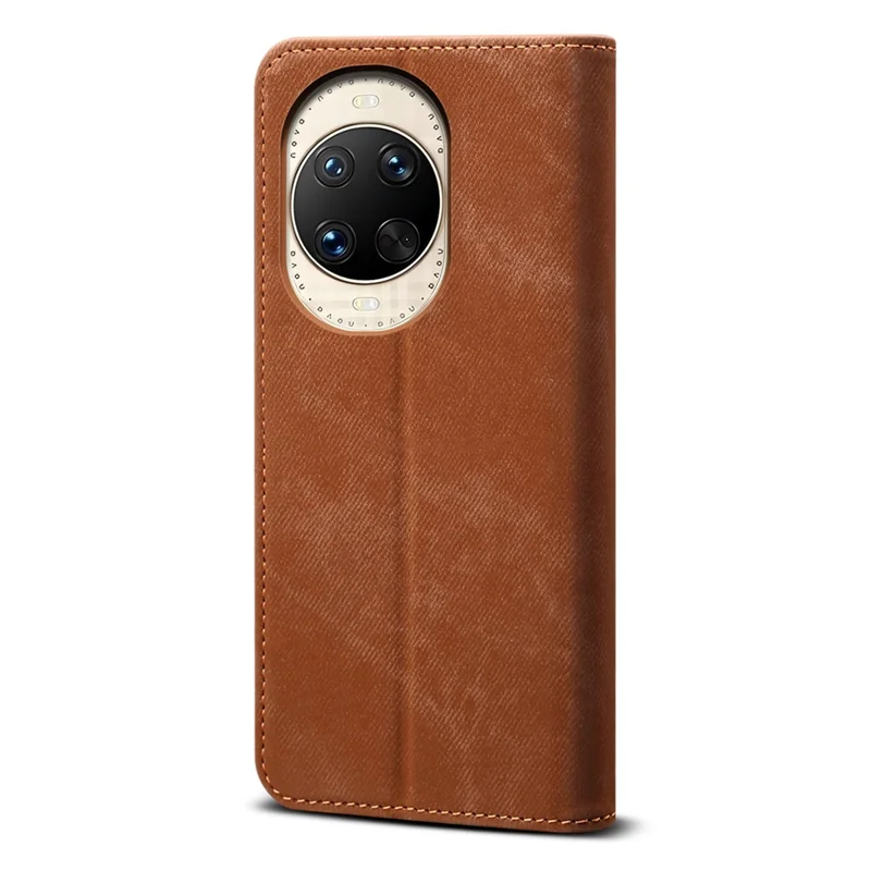 For Huawei nova 14 Ultra 5G Case Jeans Cloth Texture Anti-Scratch Leather Stand Phone Cover - Coffee