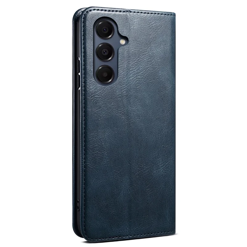 Per Samsung Galaxy A17 Custodia in pelle cerata texture crazy horse Portafoglio Stand Cover per telefono - Blu