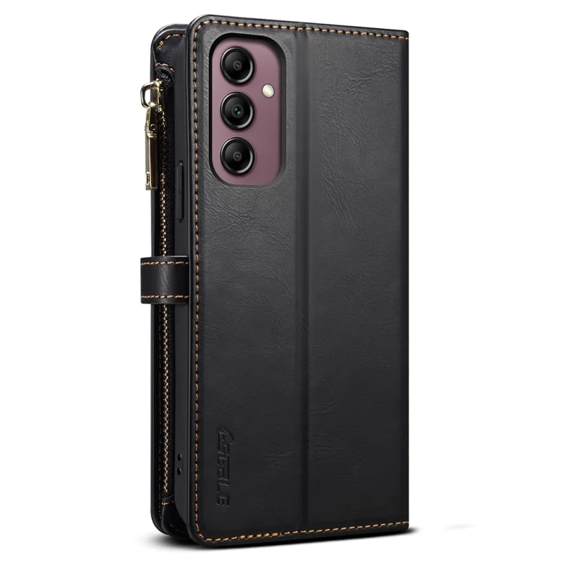 Capa ESEBLE Galaxy Series para Samsung Galaxy A17 com Bloqueio RFID, Couro Zíper, Alça de Ombro + Alça de Pulso - Preto