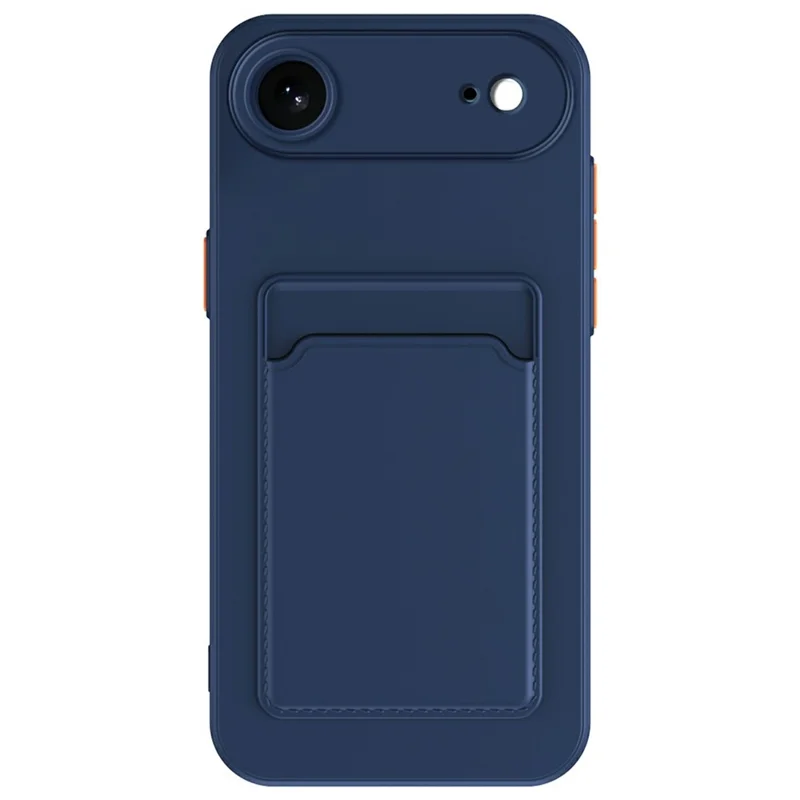 For iPhone 17 Air Case Flexible TPU Phone Cover with Back Card Slot - Dark Blue