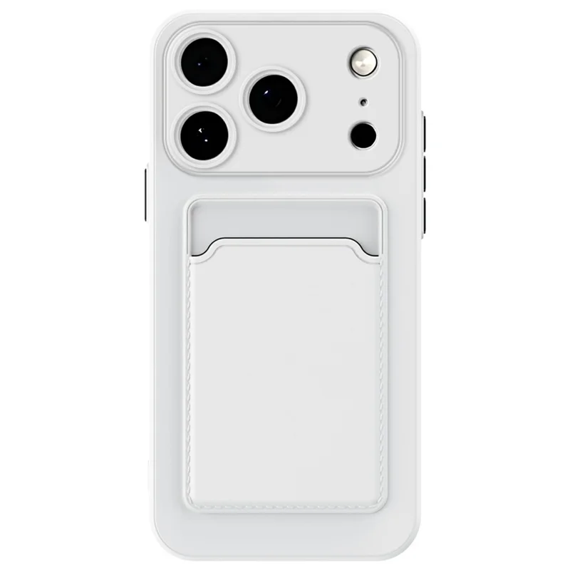 For iPhone 17 Pro Max Case Flexible TPU Phone Cover with Back Card Slot - White