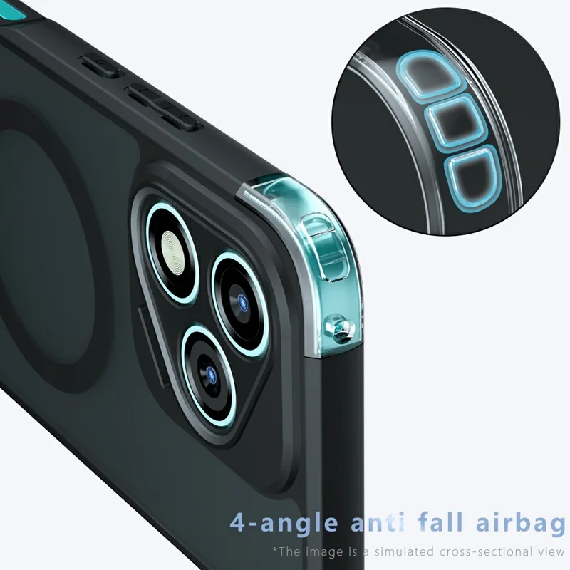 Cover per Honor 400 Lite 5G Compatibile con MagSafe in TPU+PC Cover per Telefono Opaca