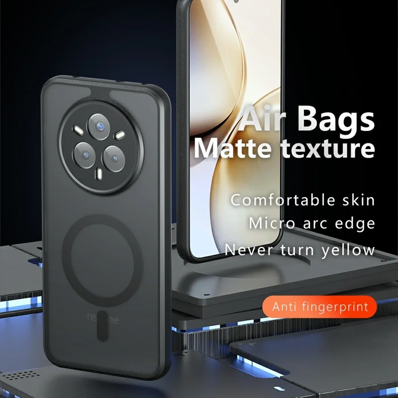 Étui pour Realme 14 Pro 5G Compatible avec MagSafe TPU+PC Coque de Téléphone Mat
