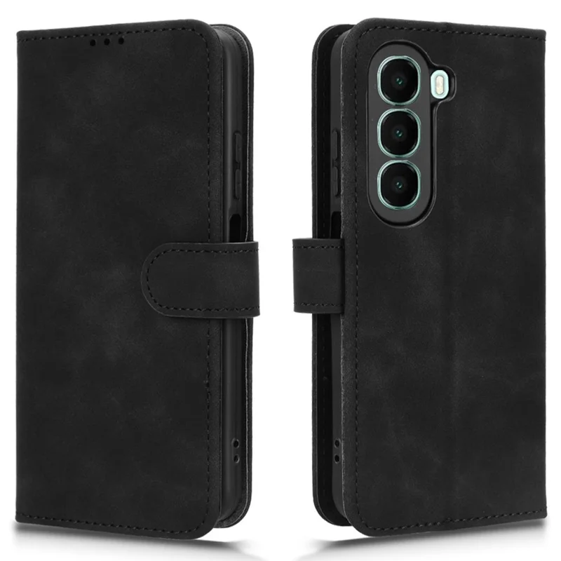 Cover a portafoglio in pelle per itel A95 5G con effetto pelle, antiurto - Nero