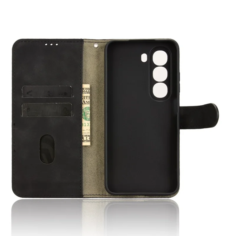 Cover a portafoglio in pelle per itel A95 5G con effetto pelle, antiurto - Nero