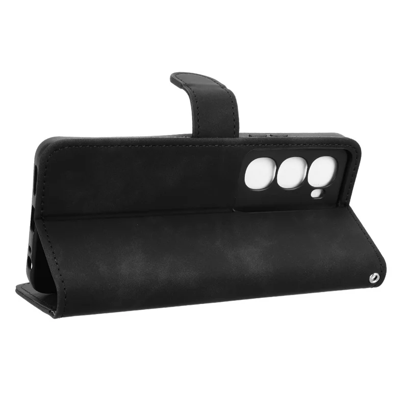 Étui en cuir pour itel City 100 4G avec sensation de cuir, protection antichoc, portefeuille à rabat - Noir