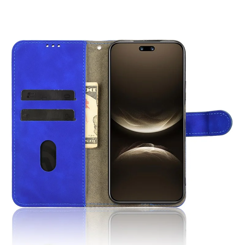 Capa de Couro para Huawei nova 14 5G - Estilo Couro, Antiderrapante, Carteira Flip - Azul