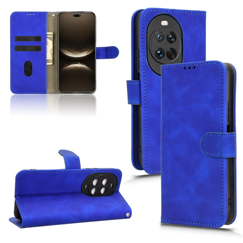 Capa de Couro para Huawei nova 14 5G - Estilo Couro, Antiderrapante, Carteira Flip - Azul