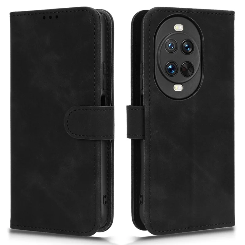 For Huawei nova 14 Pro 5G Leather Case Skin Feel Anti Drop Wallet Flip Phone Cover - Black