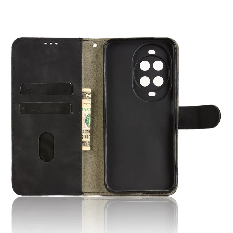 For Huawei nova 14 Pro 5G Leather Case Skin Feel Anti Drop Wallet Flip Phone Cover - Black
