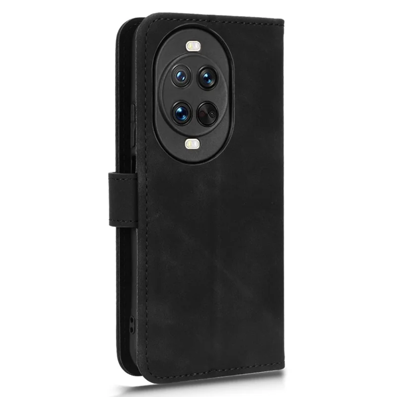 For Huawei nova 14 Pro 5G Leather Case Skin Feel Anti Drop Wallet Flip Phone Cover - Black