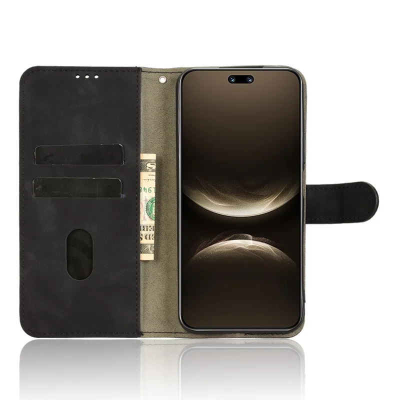 Capa de Couro para Huawei nova 14 Ultra 5G - Estilo Couro, Anti-Queda, Carteira Flip, Capa de Telefone - Preto