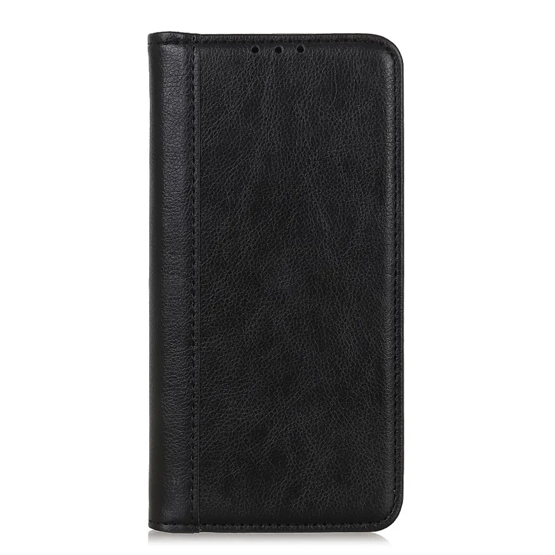 Capa de Couro com Suporte para Samsung Galaxy XCover7 Pro - Textura Couro de Lichia, Carteira, Cor Preta