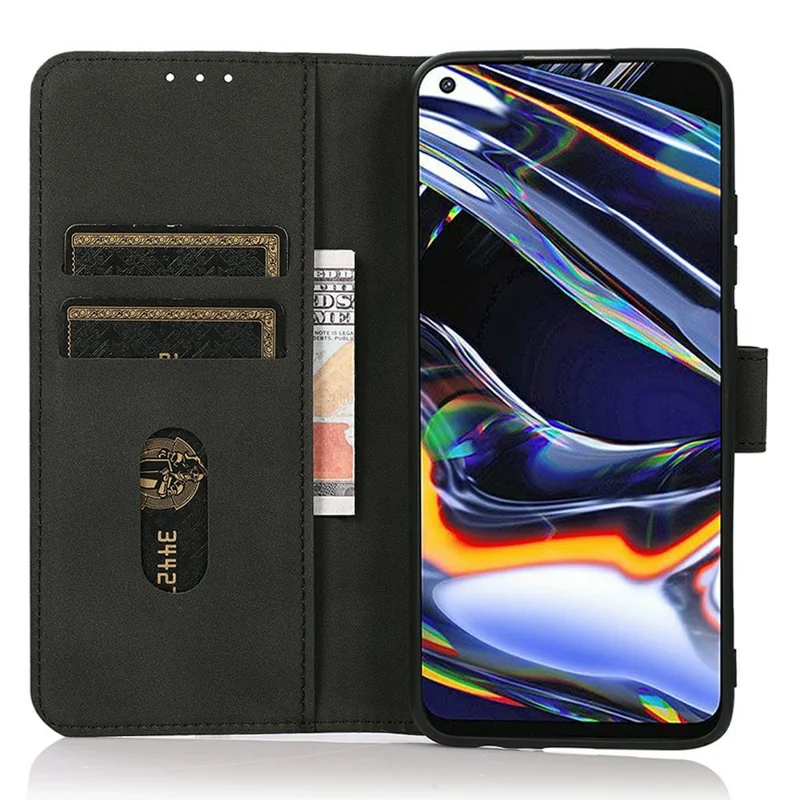 KHAZNEH Pour Samsung Galaxy XCover7 Pro Étui en Cuir PU Portefeuille Support Housse de Téléphone - Noir