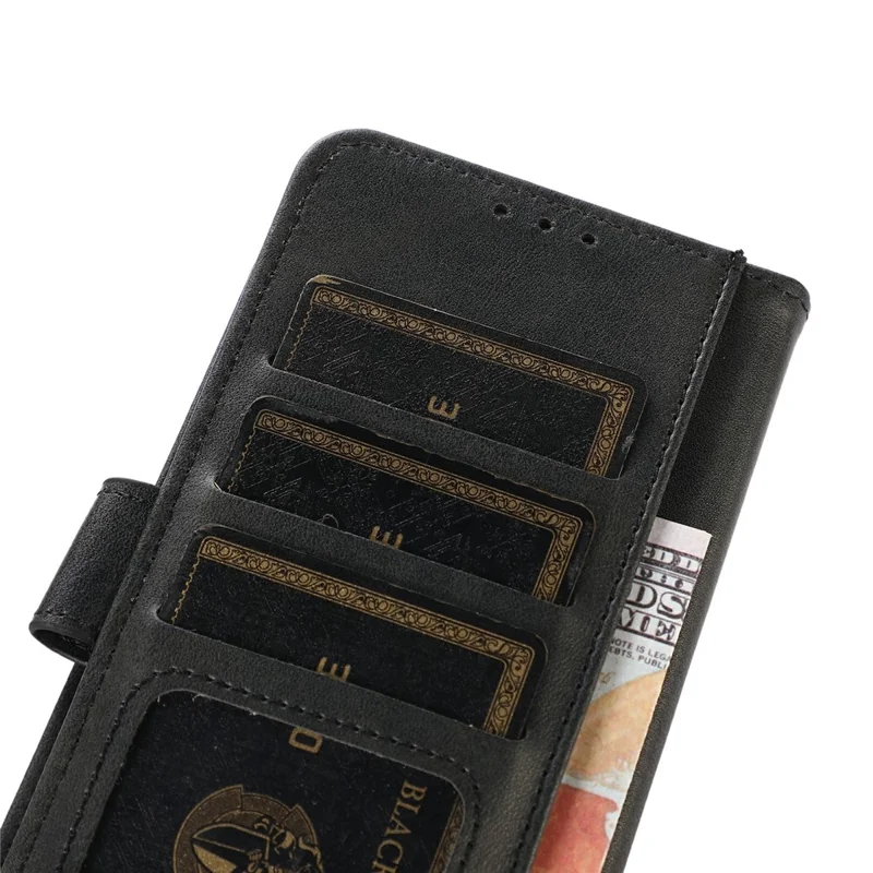 Pour le étui Samsung Galaxy XCover7 Pro Texture Cuir Vache Portefeuille Étui de Téléphone avec Support - Noir