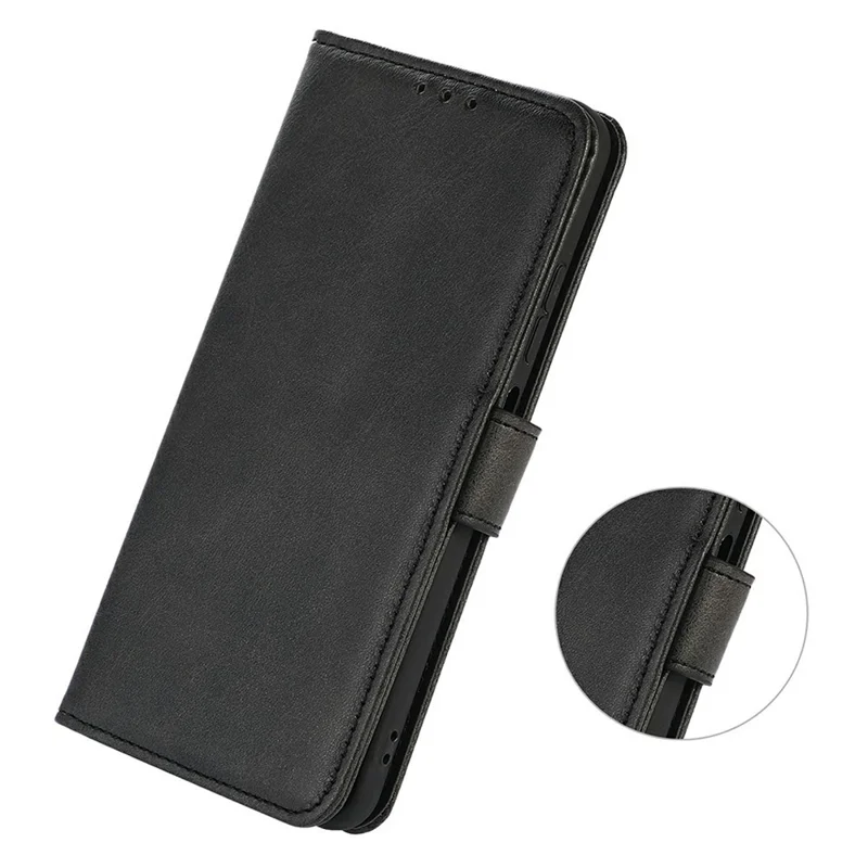 Pour le étui Samsung Galaxy XCover7 Pro Texture Cuir Vache Portefeuille Étui de Téléphone avec Support - Noir