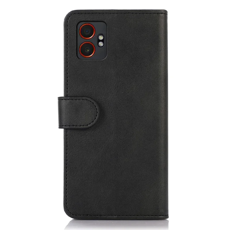 Pour le étui Samsung Galaxy XCover7 Pro Texture Cuir Vache Portefeuille Étui de Téléphone avec Support - Noir