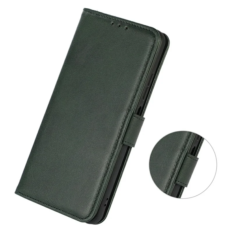 For Samsung Galaxy XCover7 Pro Case Cowhide Texture Leather Wallet Phone Cover with Stand - Green