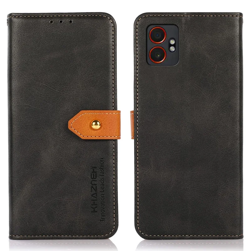 KHAZNEH Per Samsung Galaxy XCover7 Pro Custodia Portafoglio per Telefono con Supporto e Cover a Libro in Pelle - Nero