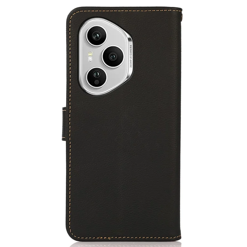KHAZNEH per Honor 400 Pro 5G (Globale) Cover in Vera Pelle di Vacca Portafoglio per Telefono - Nero