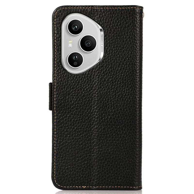 KHAZNEH para Honor 400 Pro 5G (Global) Capa de Couro Genuíno de Vaca - Bloqueio RFID - Preto