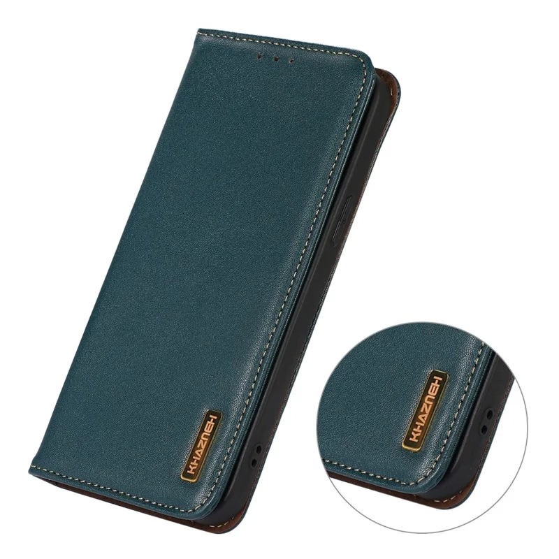 KHAZNEH Funda Tipo Cartera para Samsung Galaxy XCover7 Pro de Cuero Auténtico de Vaca - Verde