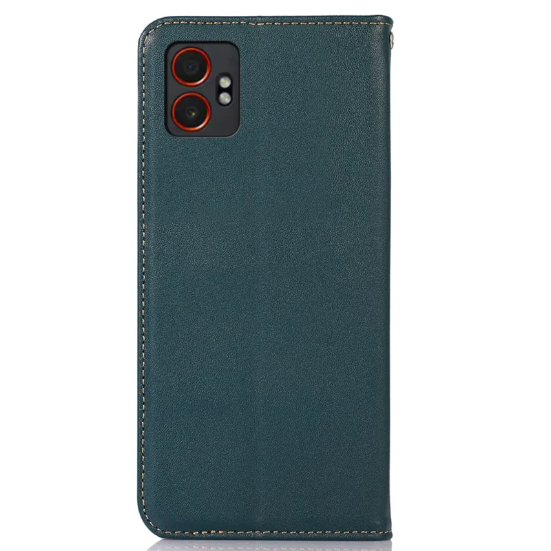 KHAZNEH Funda Tipo Cartera para Samsung Galaxy XCover7 Pro de Cuero Auténtico de Vaca - Verde