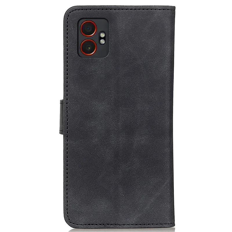 KHAZNEH Pour Coque Samsung Galaxy XCover7 Pro Étui en Cuir PU Texture Rétro - Noir