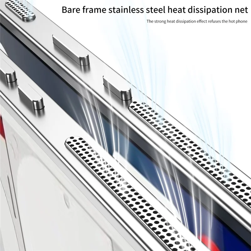 For Nothing Phone (3a) Bumper Cases Metal Frame Heat Dissipation Cover with Lens Protector - Black