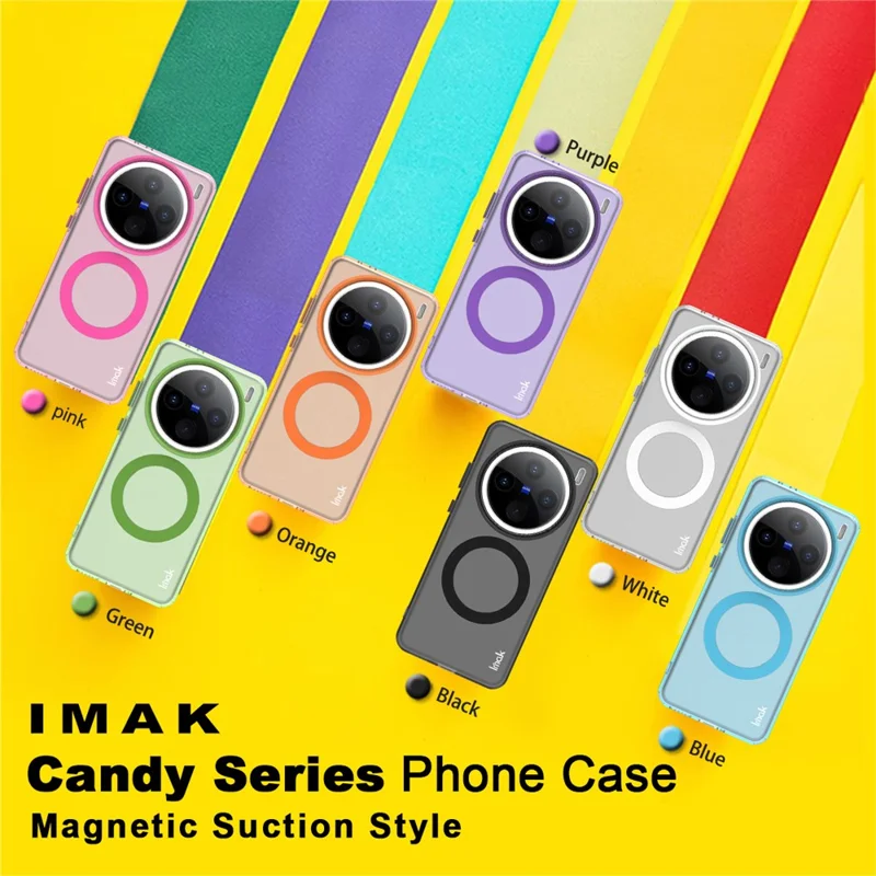 Funda IMAK para vivo X200 5G Compatible con MagSafe Color Caramelo Antideslizante TPU + PET - Negro