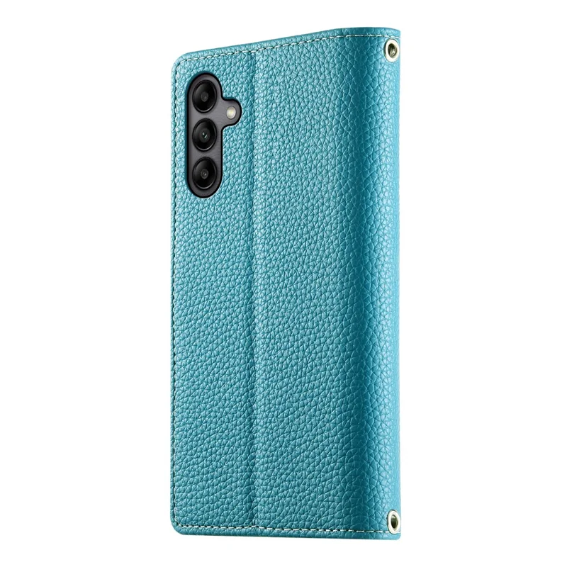 Für Samsung Galaxy A05s 4G Hülle Reißverschluss Geldbörse Farbmischung Leder Flip Handyhülle mit Trageband - Seeblau