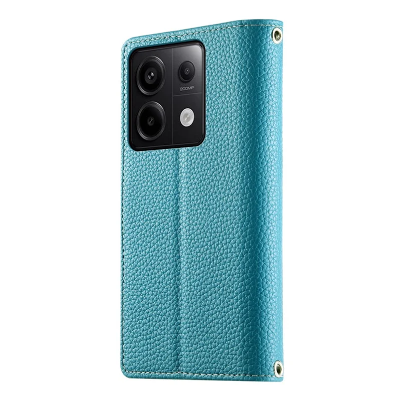 Für Xiaomi Redmi Note 13 Pro 5G / Poco X6 5G Hülle Reißverschluss Geldbörse Farbmischung Leder Flip Handyhülle mit Trageband - Seeblau