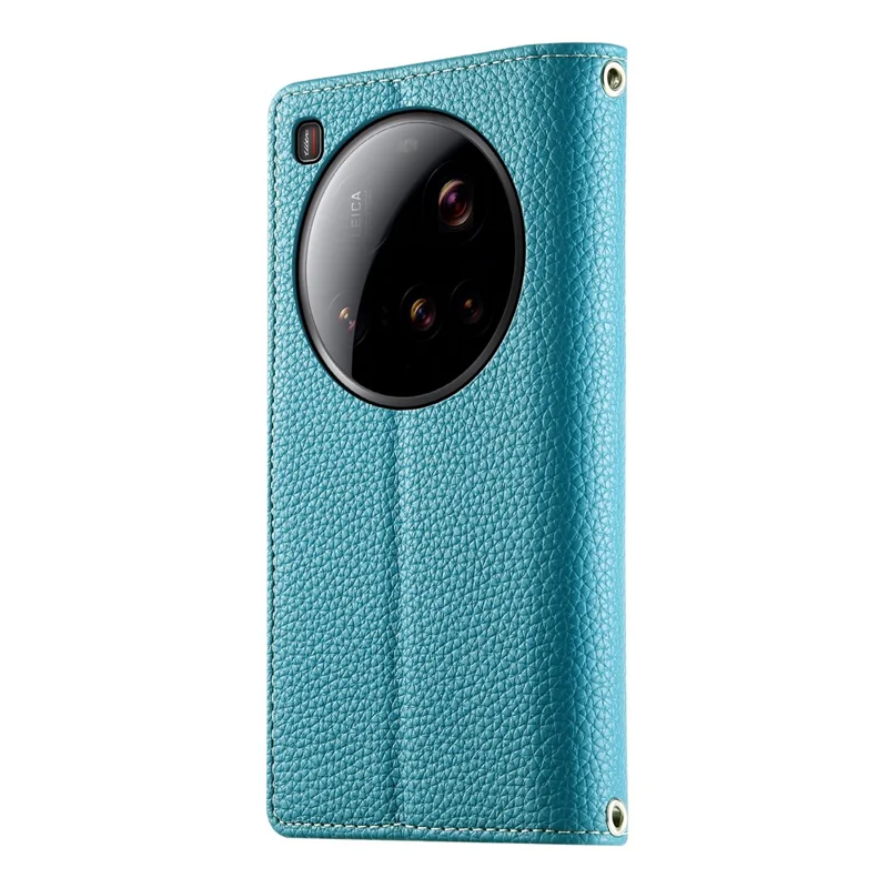 For Xiaomi 15 Ultra Case Zipper Wallet Color Splicing Leather Flip Phone Cover with Straps - Lake Blue