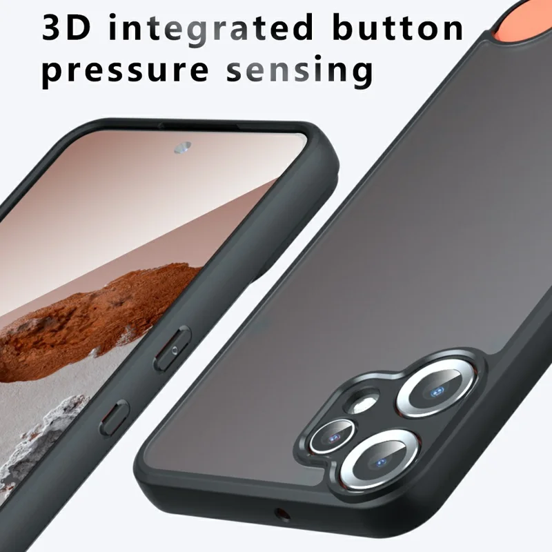 For Nothing CMF Phone 2 Pro Case Skin-Touch TPU + PC Matte Phone Shell, Transparent Black