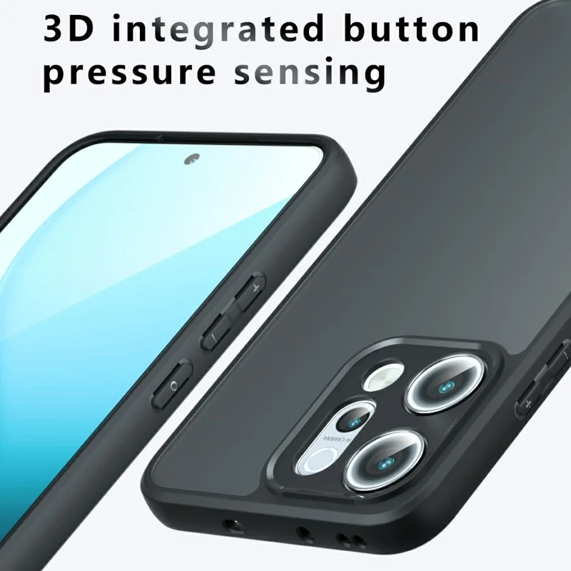 For Realme 14 Pro 5G Case Skin-Touch TPU + PC Matte Phone Back Cover, Transparent Black