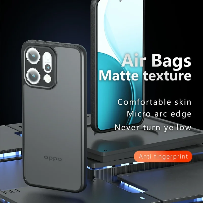 For Realme 14 Pro 5G Case Skin-Touch TPU + PC Matte Phone Back Cover, Transparent Black