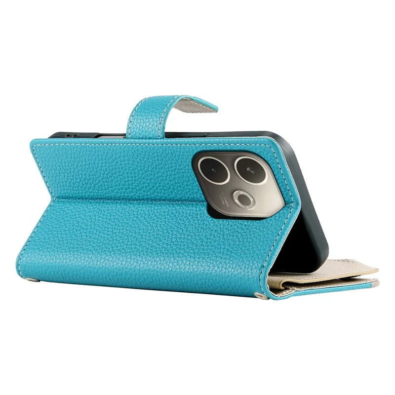 Leather Case For Oppo A5 Pro 5G (Global)  /  4G (Global)  /  A5 Energy 5G (China) Zipper Wallet Color Splicing Flip Phone Cover with Straps - Lake Blue