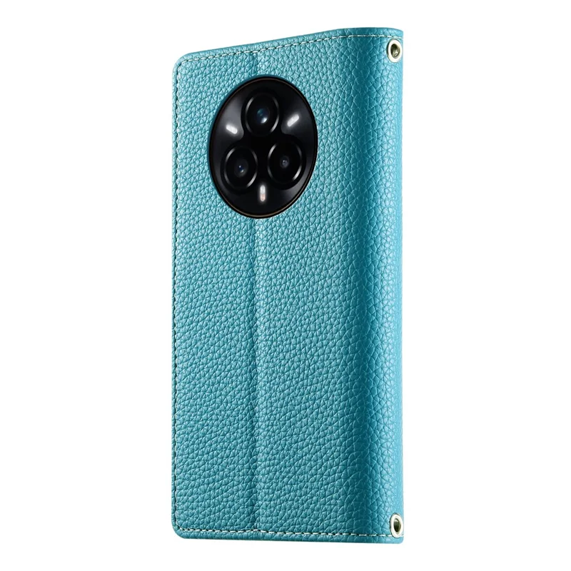 For Realme 14 Pro+ 5G Case Zipper Wallet Color Splicing Leather Flip Phone Cover with Straps - Lake Blue