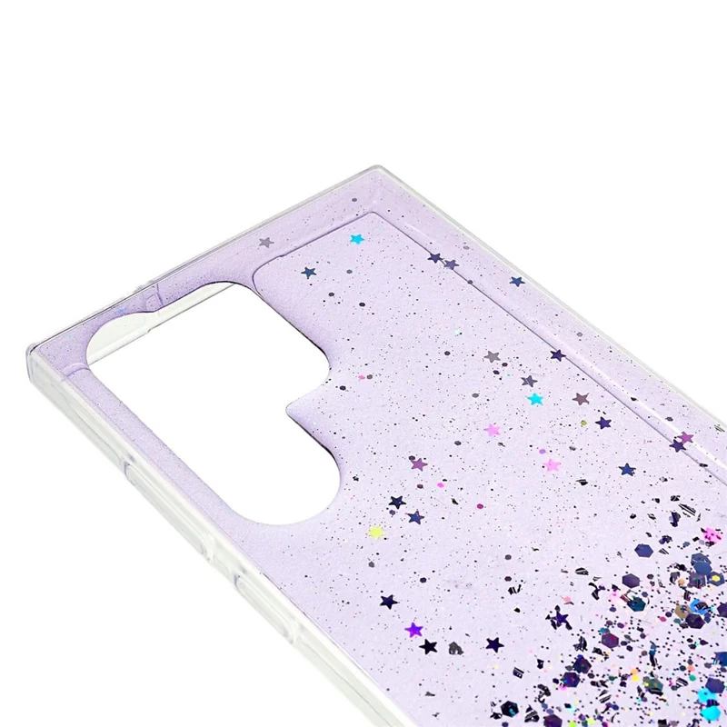 Bulk Purchasing For Samsung Galaxy S25 Ultra Case Starry Sky Sparkle Epoxy Anti-Drop TPU Phone Cover - Purple